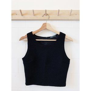 Black Ribbed Crop Top